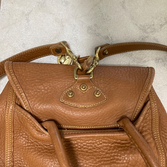 Vintage Dooney & Bourke Canyon Tan Leather Convertible Mini Backpack MADE in USA - Picture 5 of 9